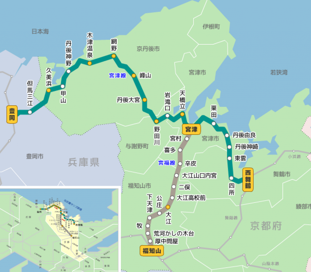 北丹後鉄道路線図